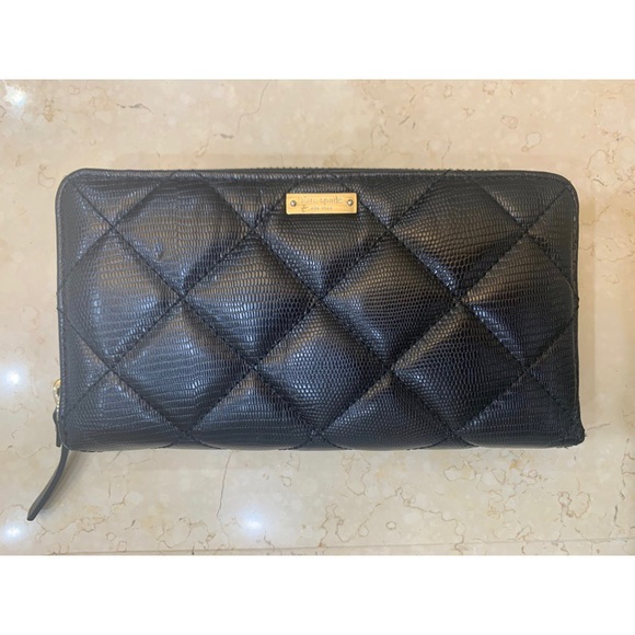 kate spade Handbags - Kate Spade Lacey Black Large Zipper Wallet
